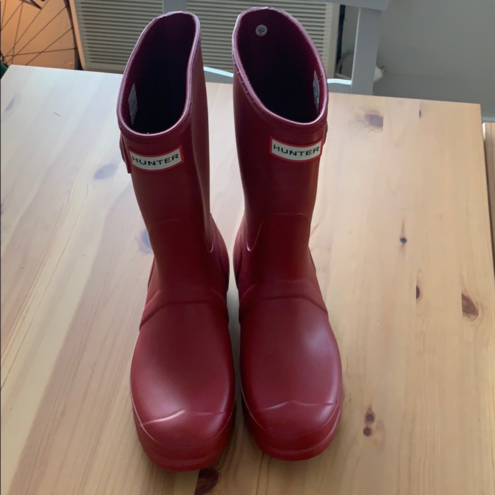 Hunter short rain boots military red womens size 8